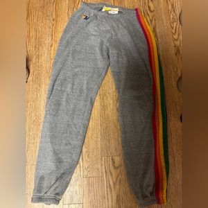 Grey aviator nation sweatpants fits like a M/L